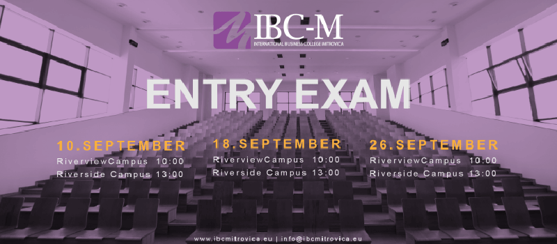 Dates of Entry Exams at IBC-M