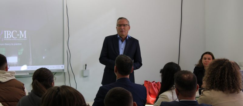 Mayor of Municipality of Mitrovica, Dr. Bedri Hamza, was welcomed to IBC-M for a guest lecture